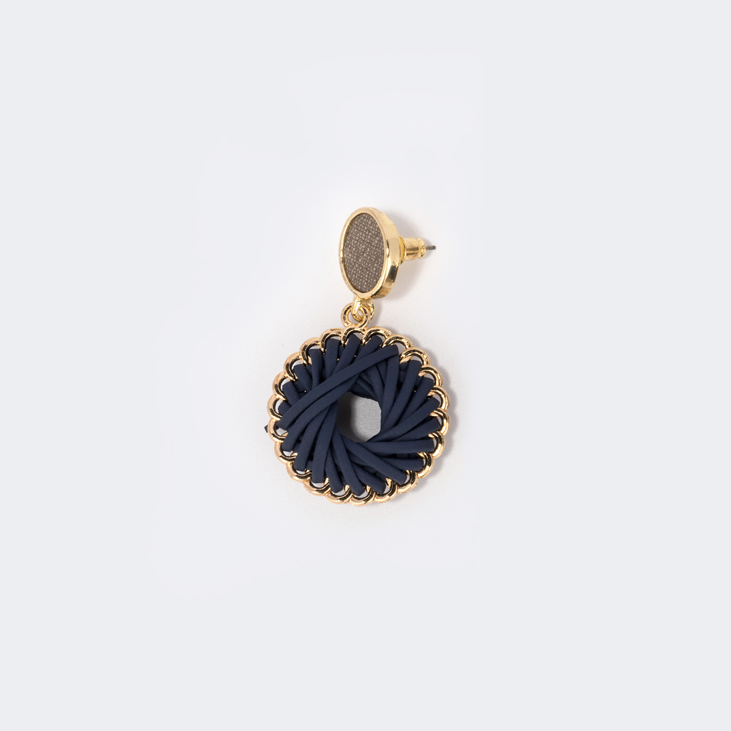 Stylish Weave Dark-Blue Earrings2