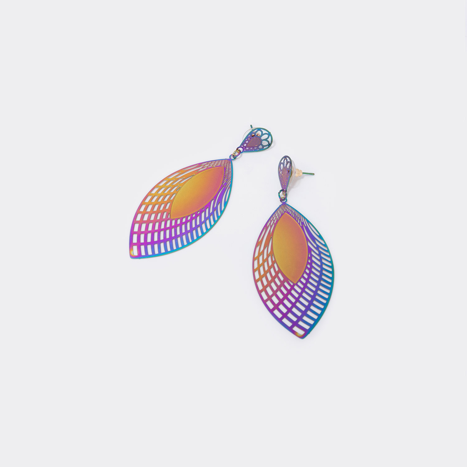 Stylish Leaf Shape Purple Earrings0