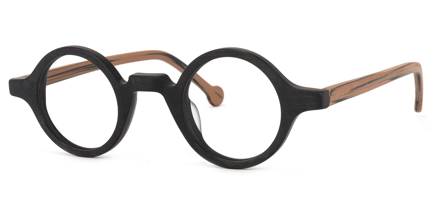 Arale Round Black Glasses1