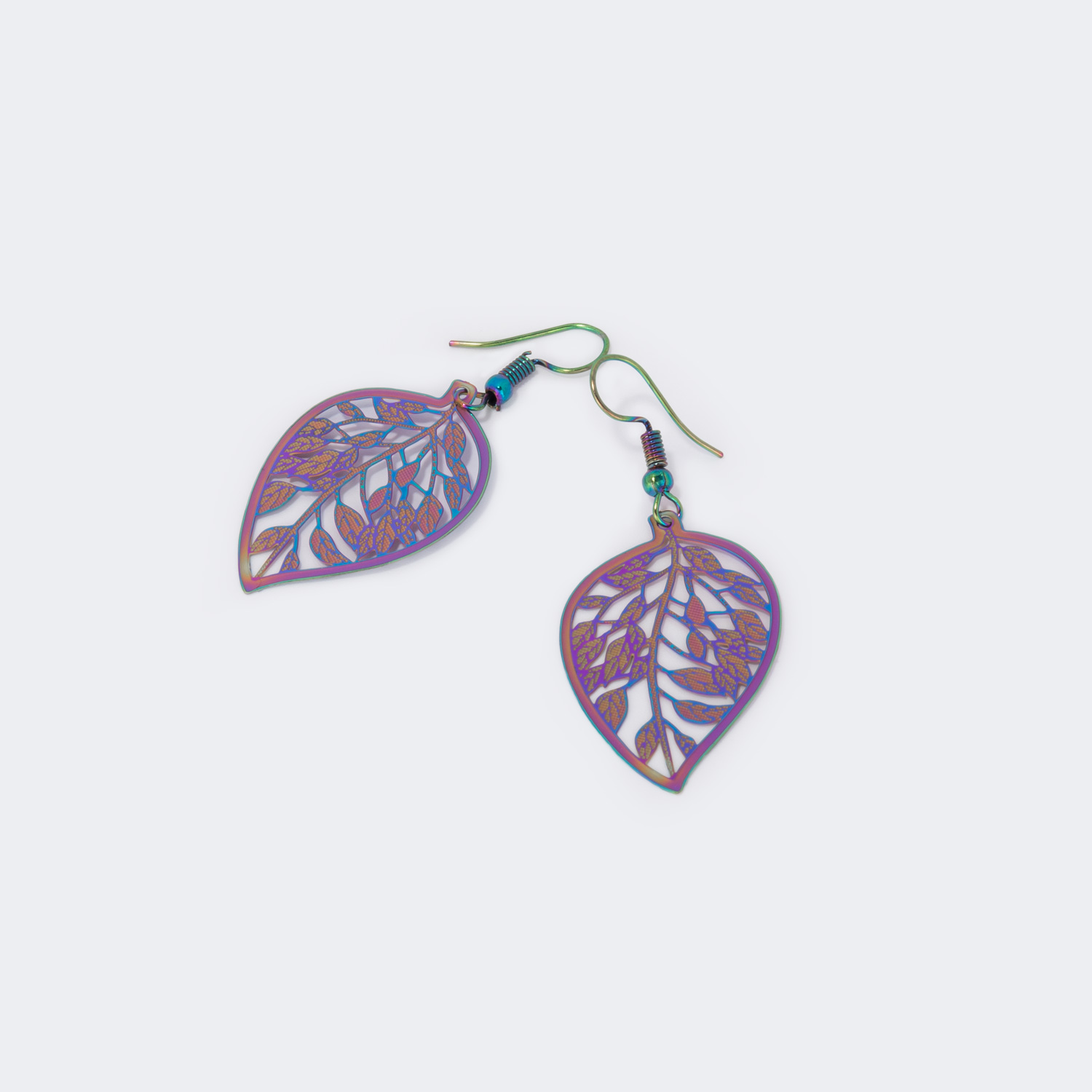 Stylish Leaf Shape Purple Earrings0