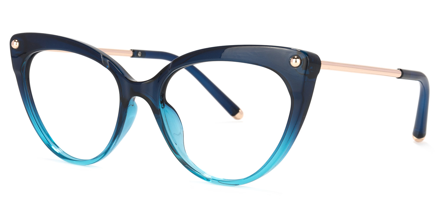 ZEELOOL Alivia Cat Eye Blue Glasses