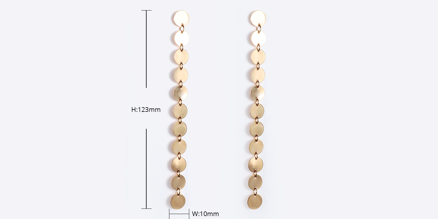 Vintage Long-chain Shaped Wafer Earrings2
