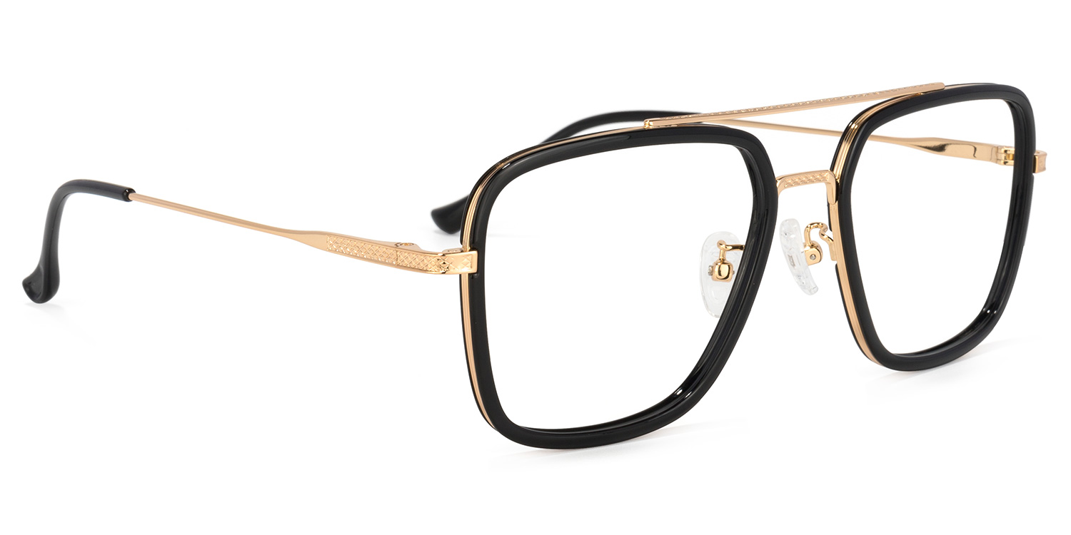Nayeli Aviator Black-Gold Glasses2