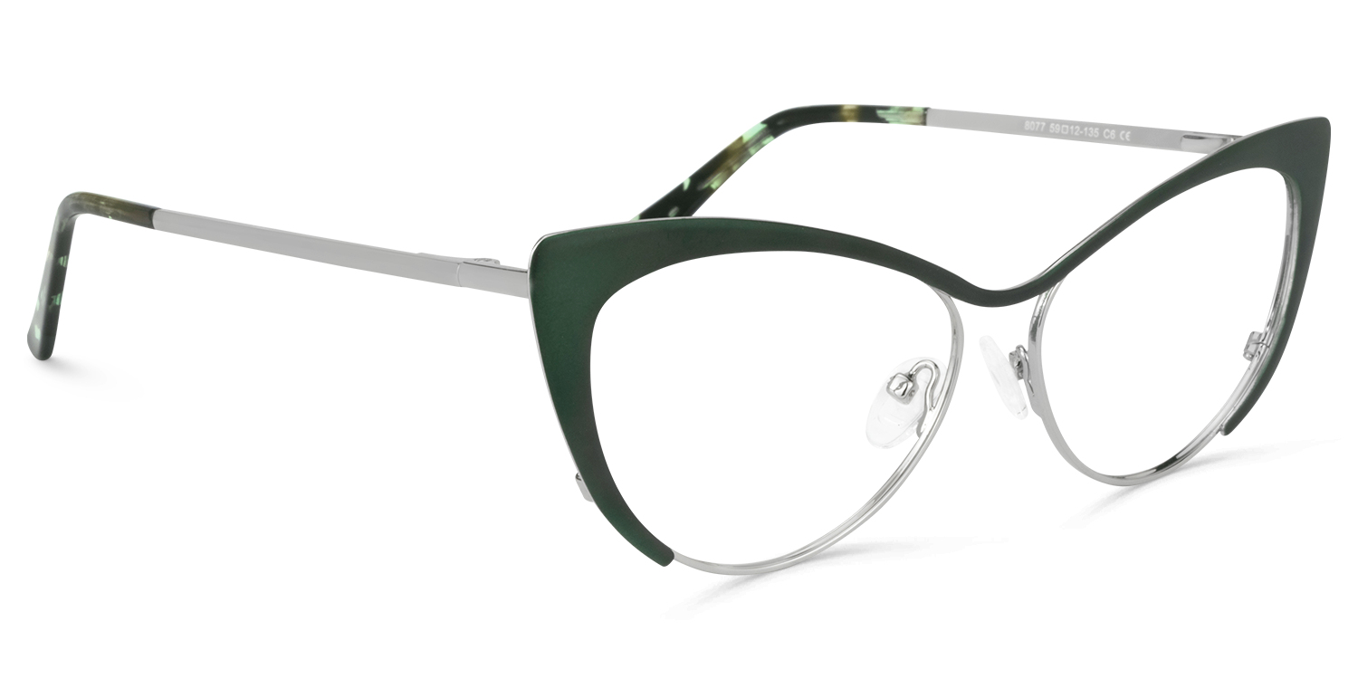 Ellen Cateye Green Glasses2