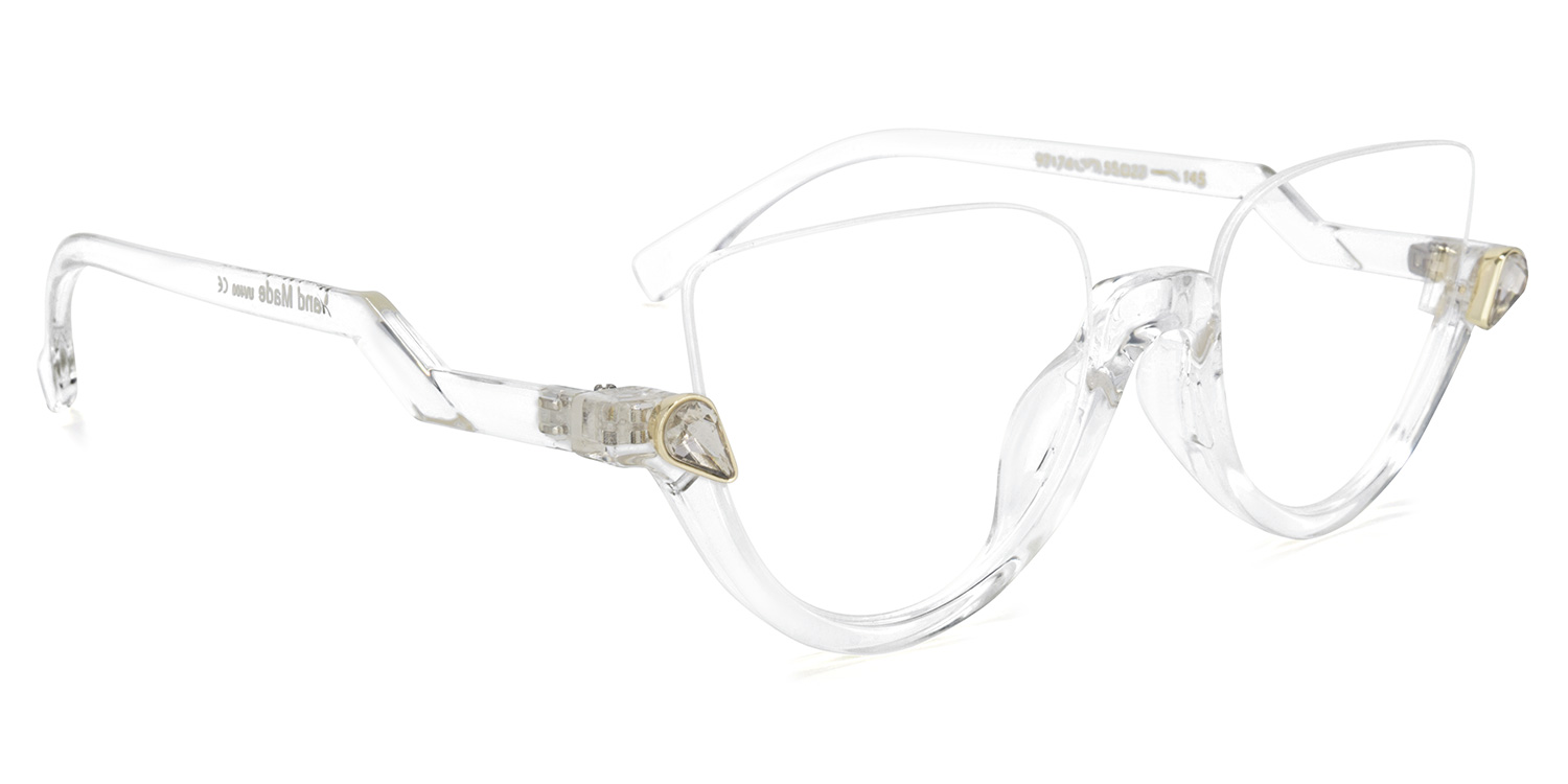 Felicia Cat Eye Crystal Glasses (Z-shaped Arms)2