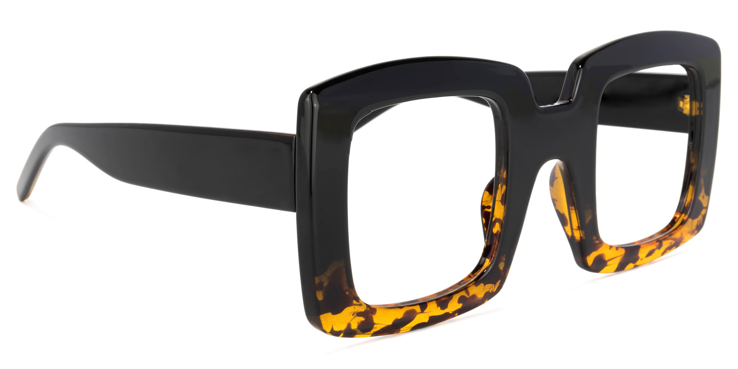 Quincey Square Black Glasses2