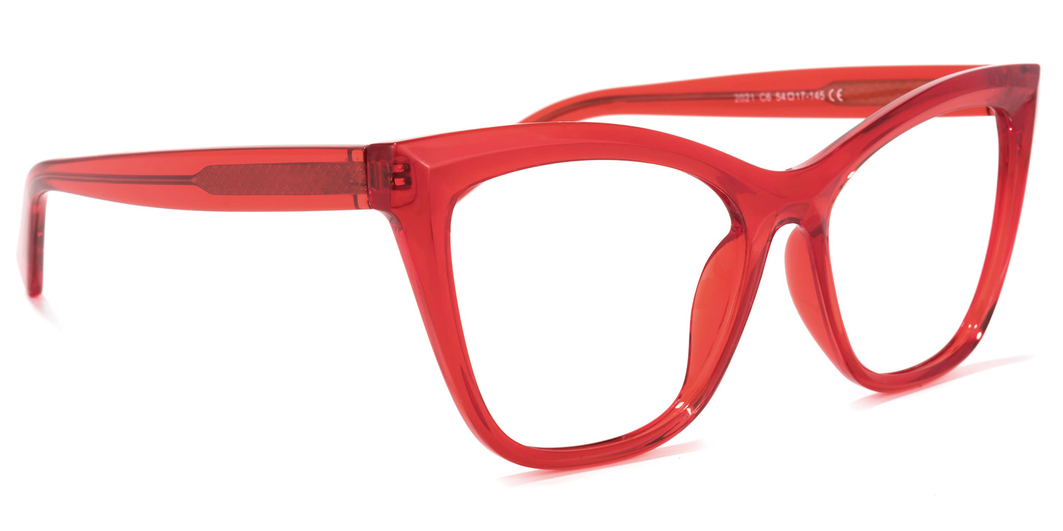 Raegan Cateye Red Glasses2
