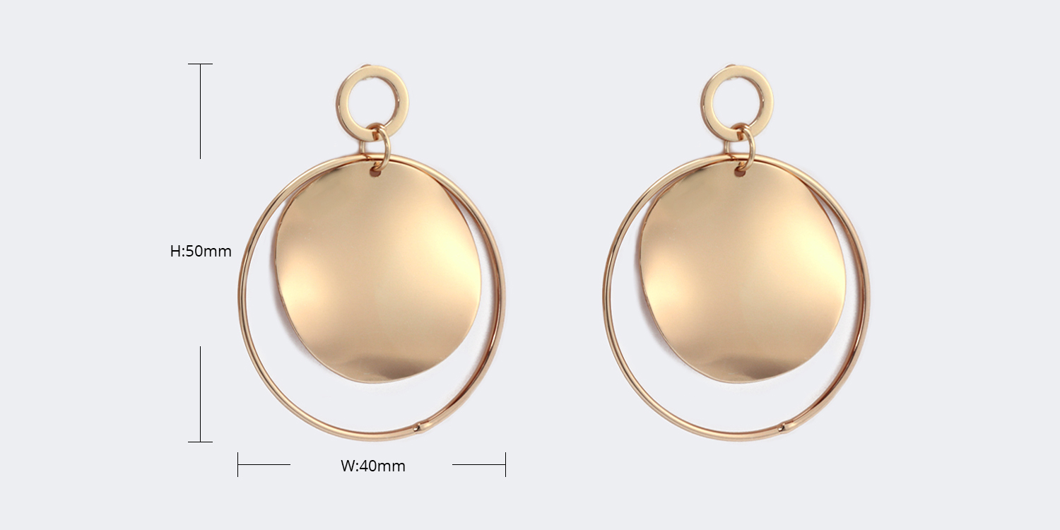 Glossy Round Shaped Gold Earrings3