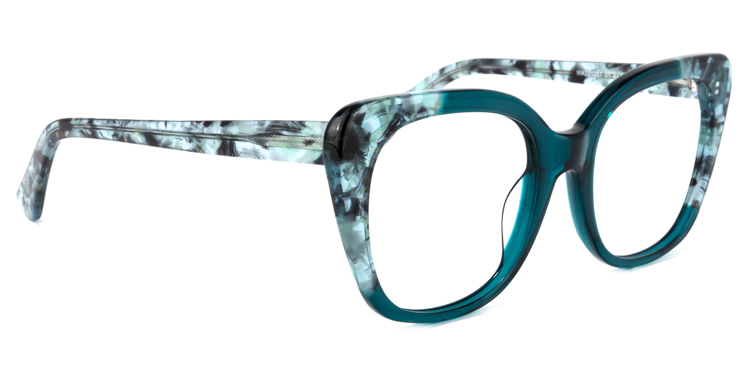 Yanira Square Peacock-Blue Glasses2