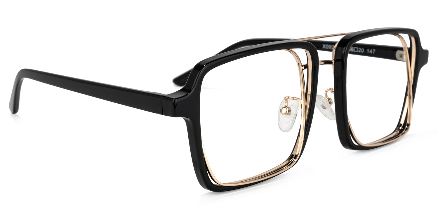 Nellie Aviator Black-Gold Glasses2