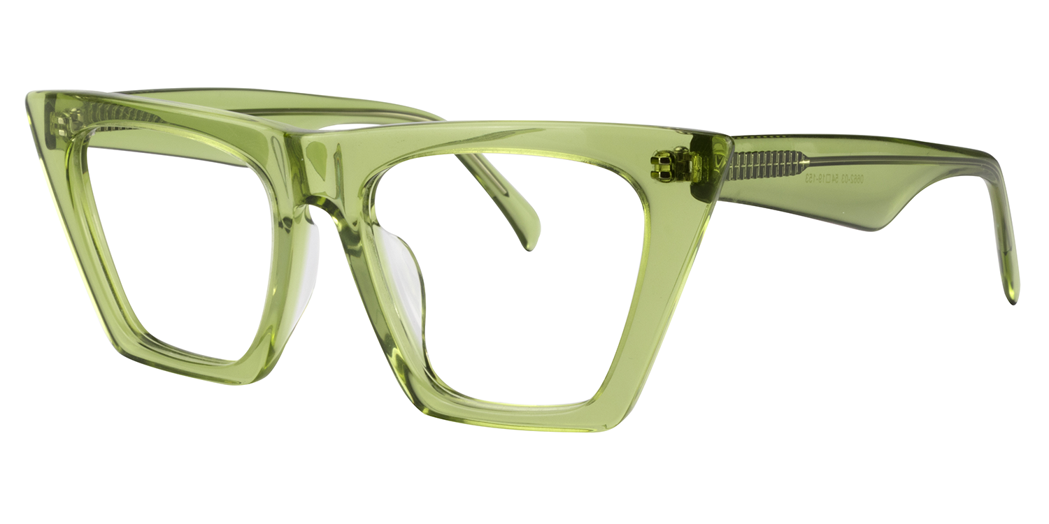 Cecile Cat Eye Light-Green Glasses