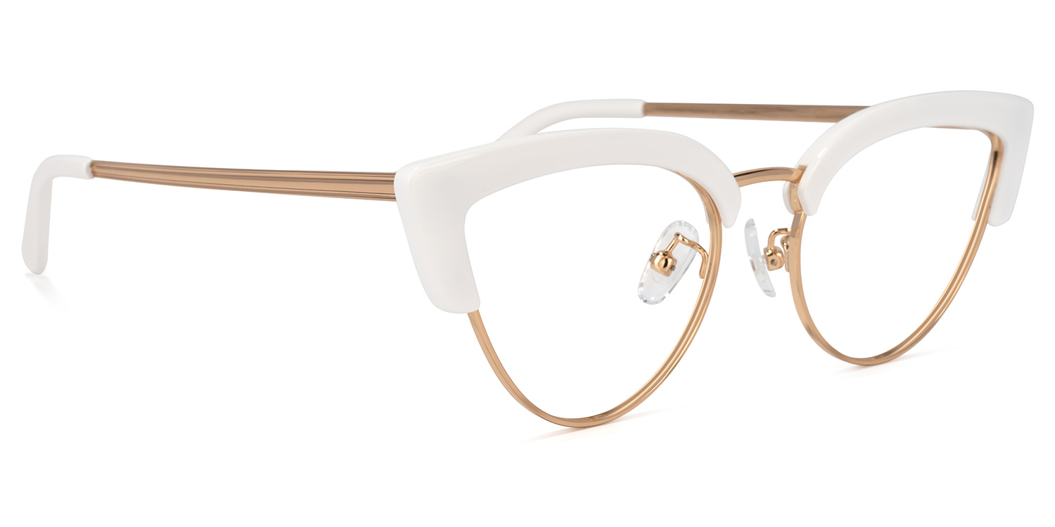 Eloisa Cateye White Glasses2