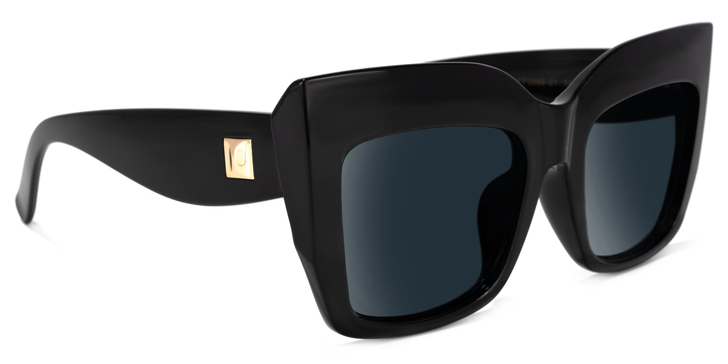 Alberta Cat Eye Black Sunglasses2