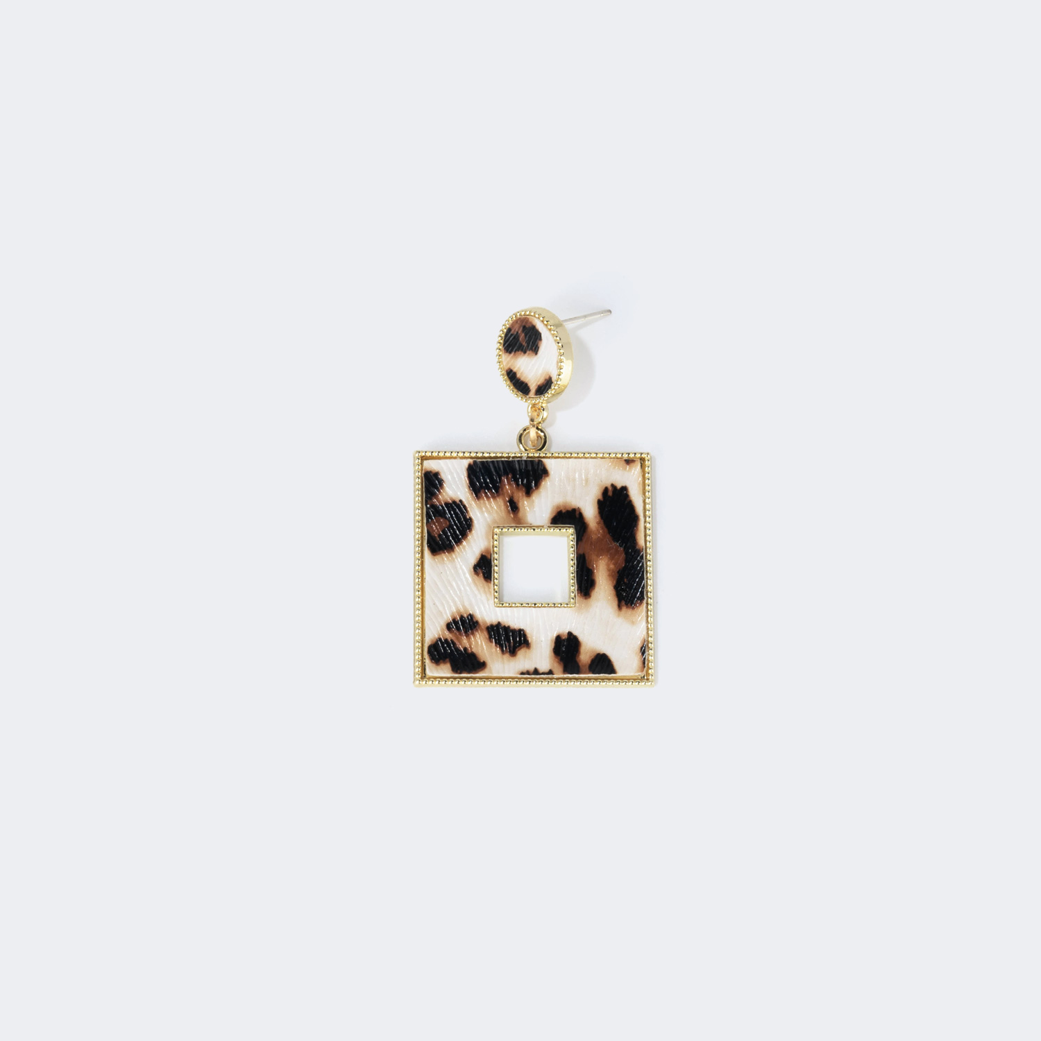 Vintage Trendy Square Tortoise Earrings2