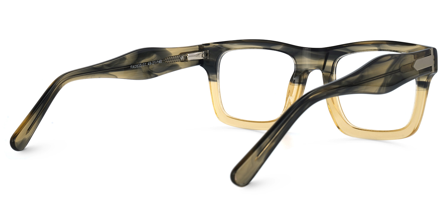 Riley Rectangle Cameo-Green Glasses3