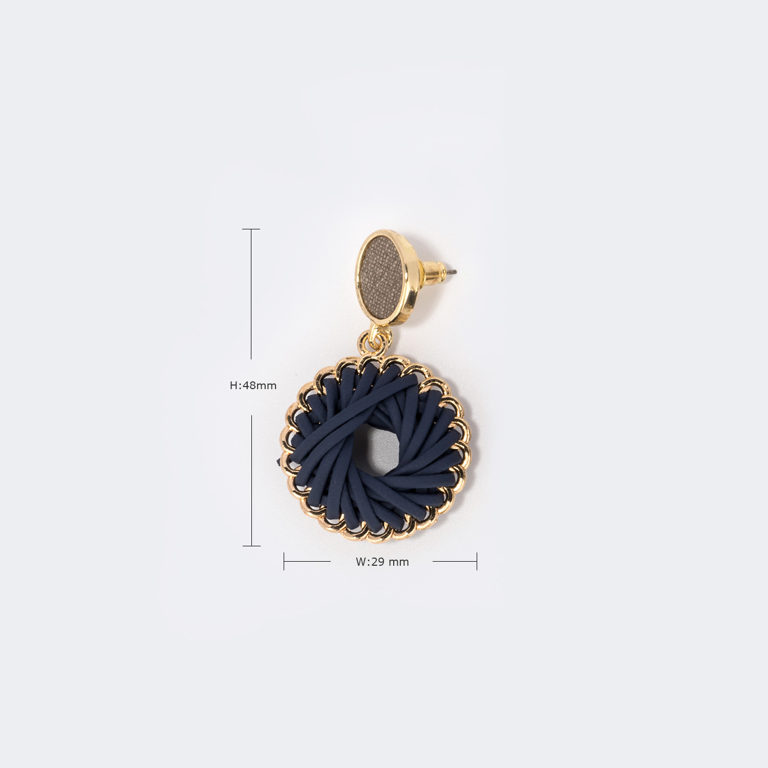 Stylish Weave Dark-Blue Earrings3