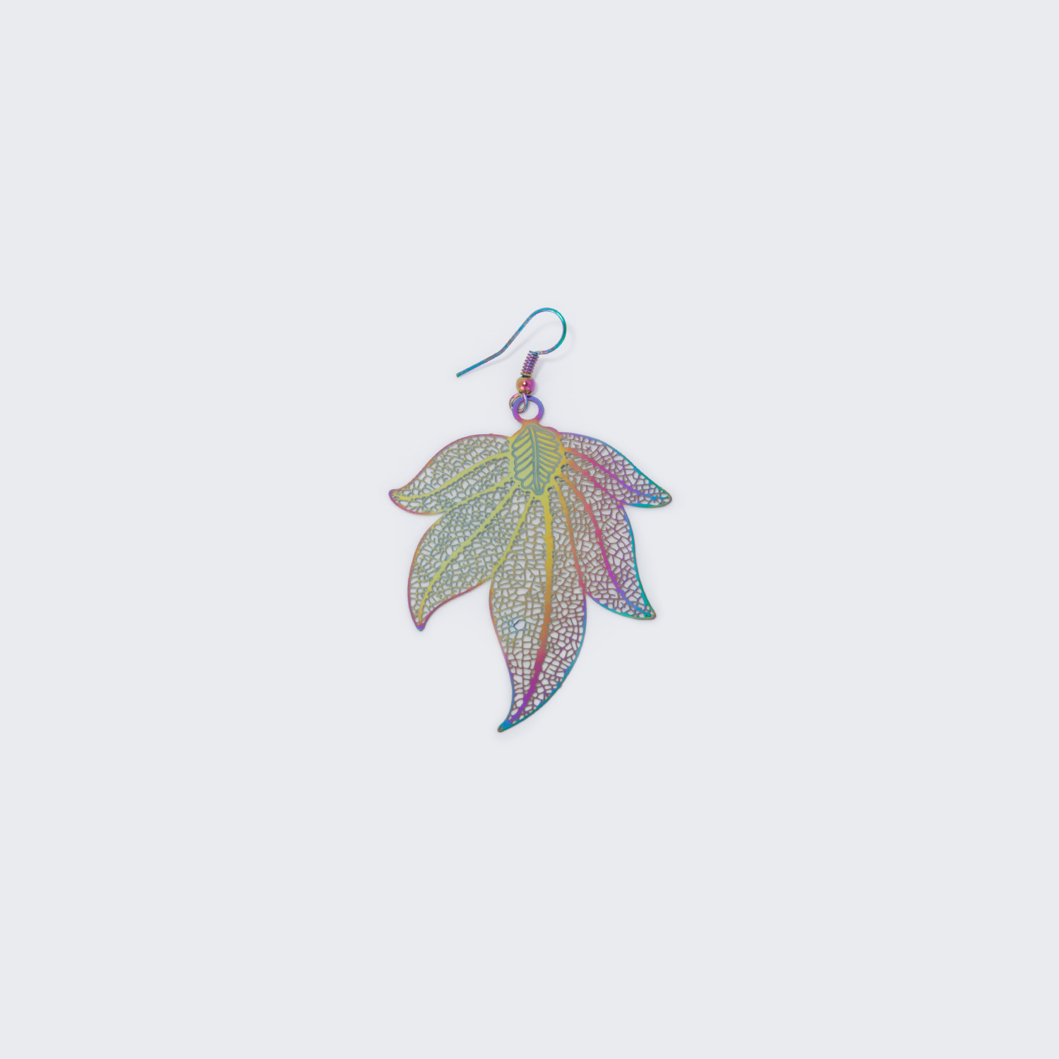 Stylish Leaf Shape Purple Earrings2