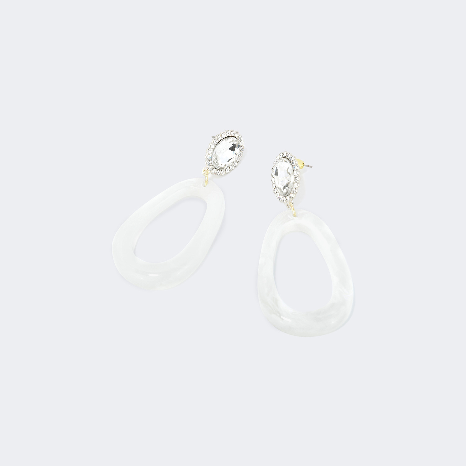 Stylish Polished White Earrings