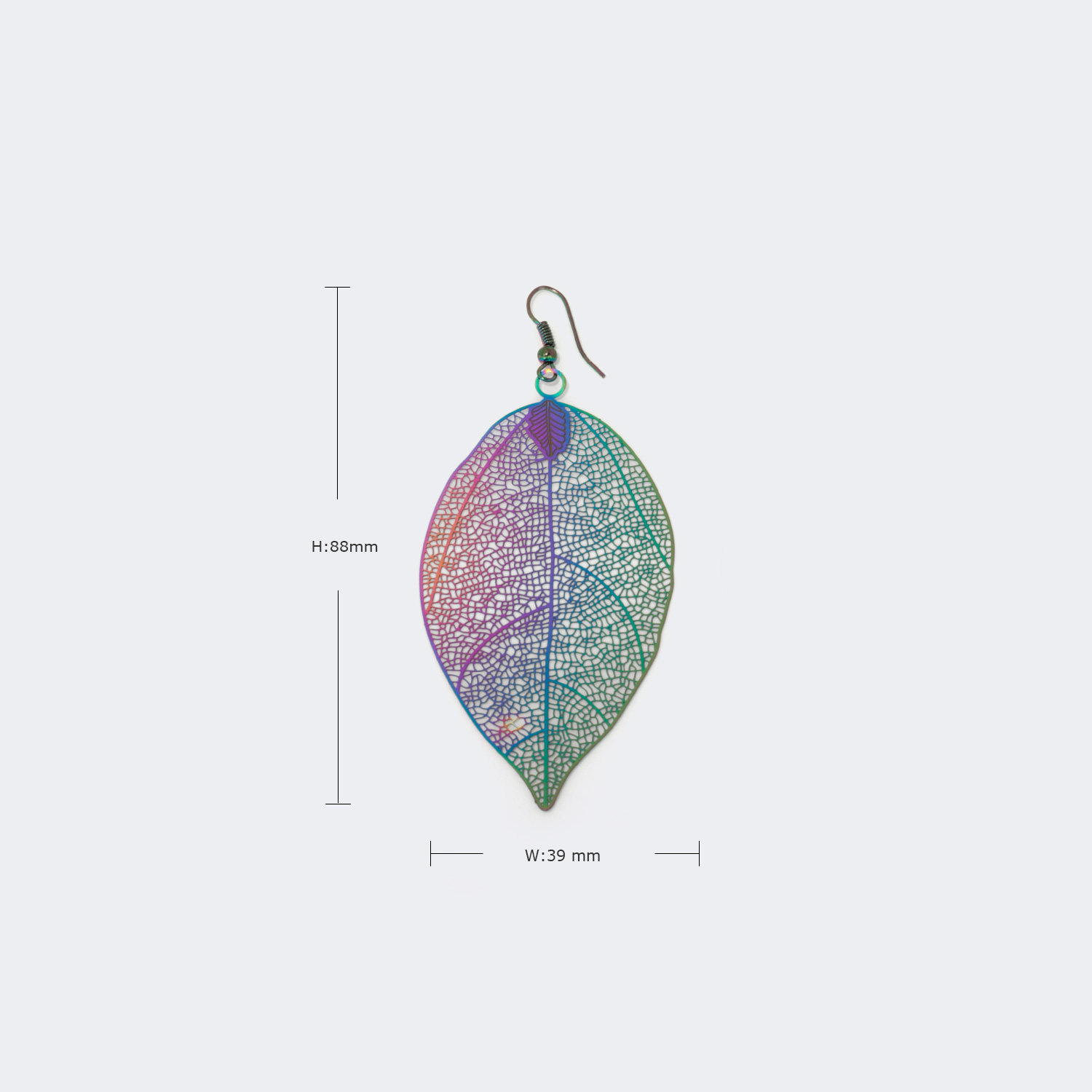Stylish Leaf Shape Purple-Blue Earrings3