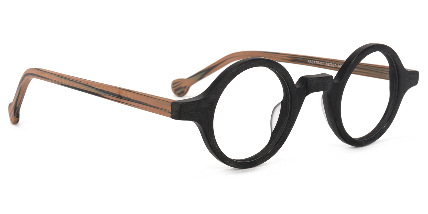 Arale Round Black Glasses2