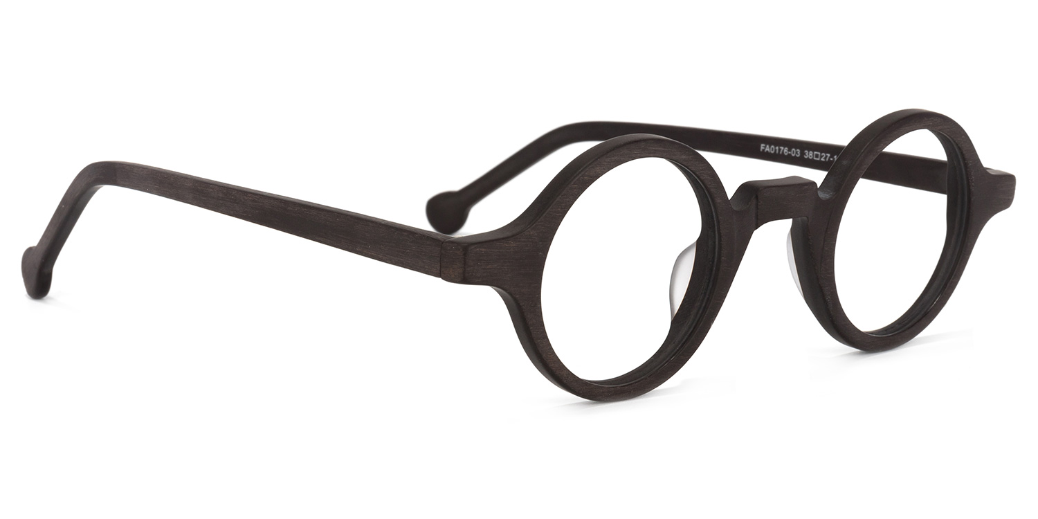 Arale Round Burnt Umber Glasses2