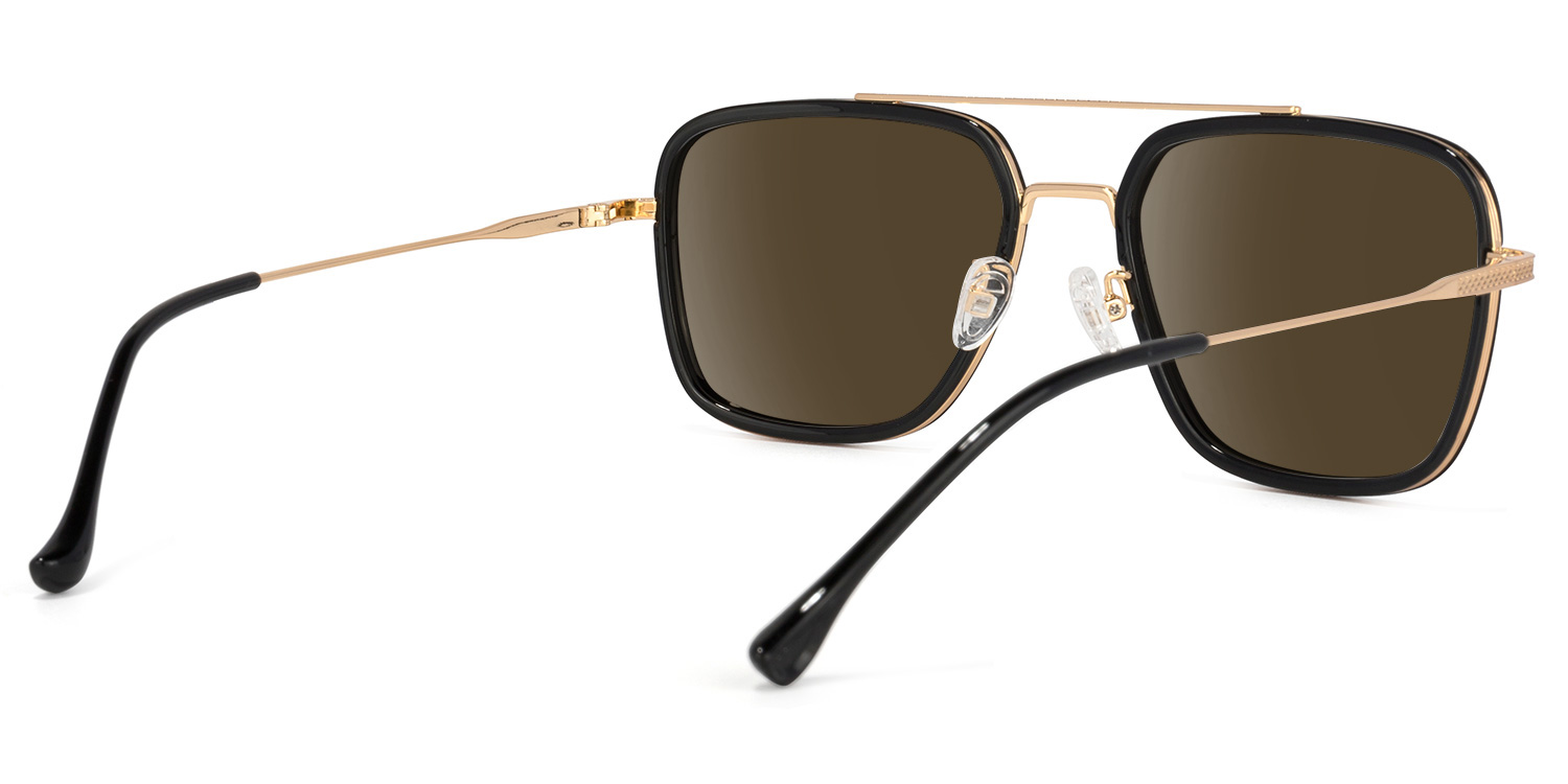 Nayeli Aviator Black-Gold Sunglasses3