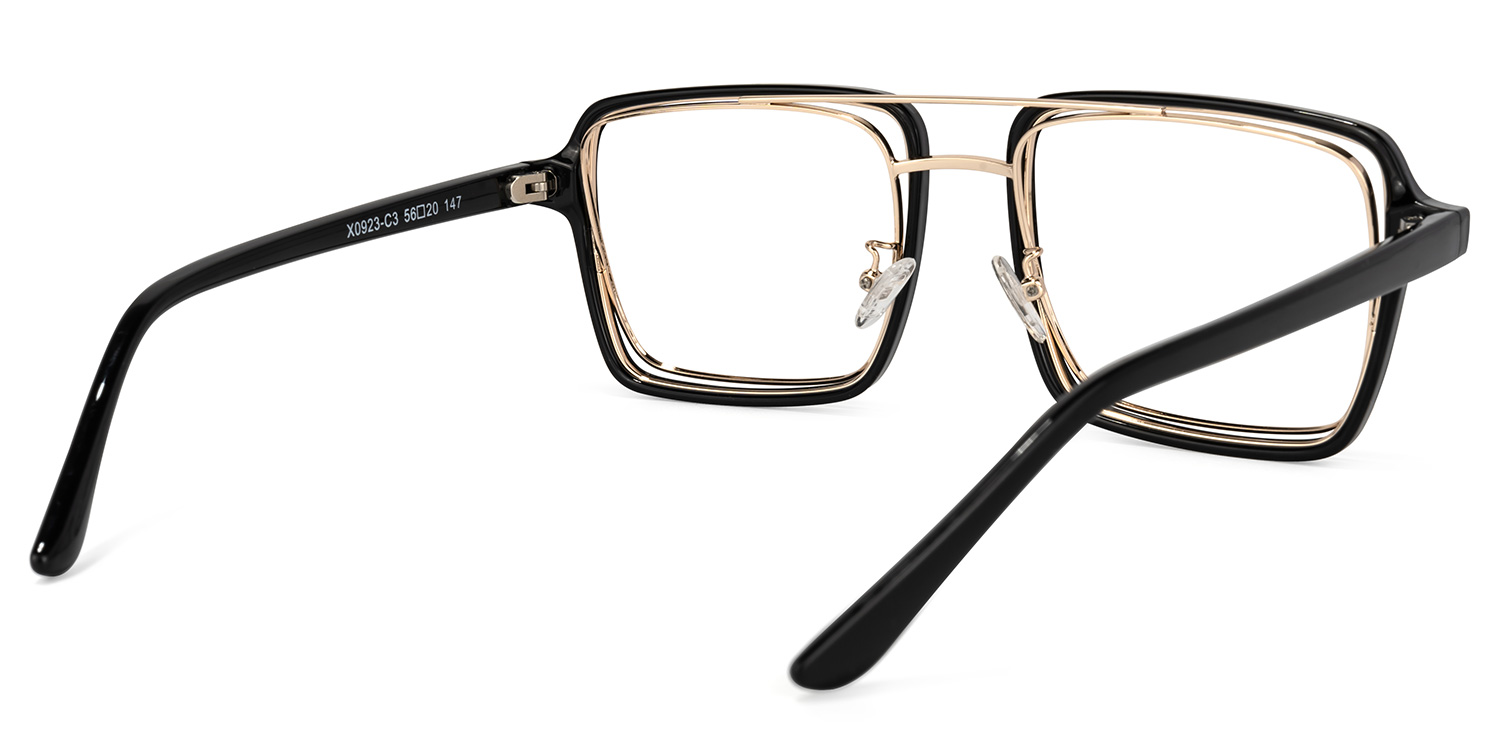 Nellie Aviator Black-Gold Glasses4