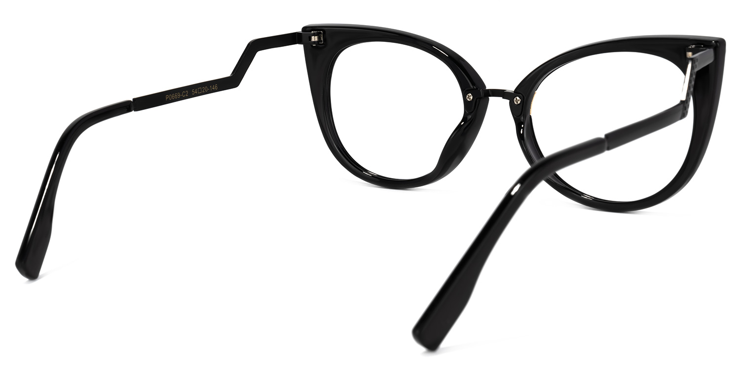 Cat Eye Black Glasses | Zeelool Eyeglass Frame4