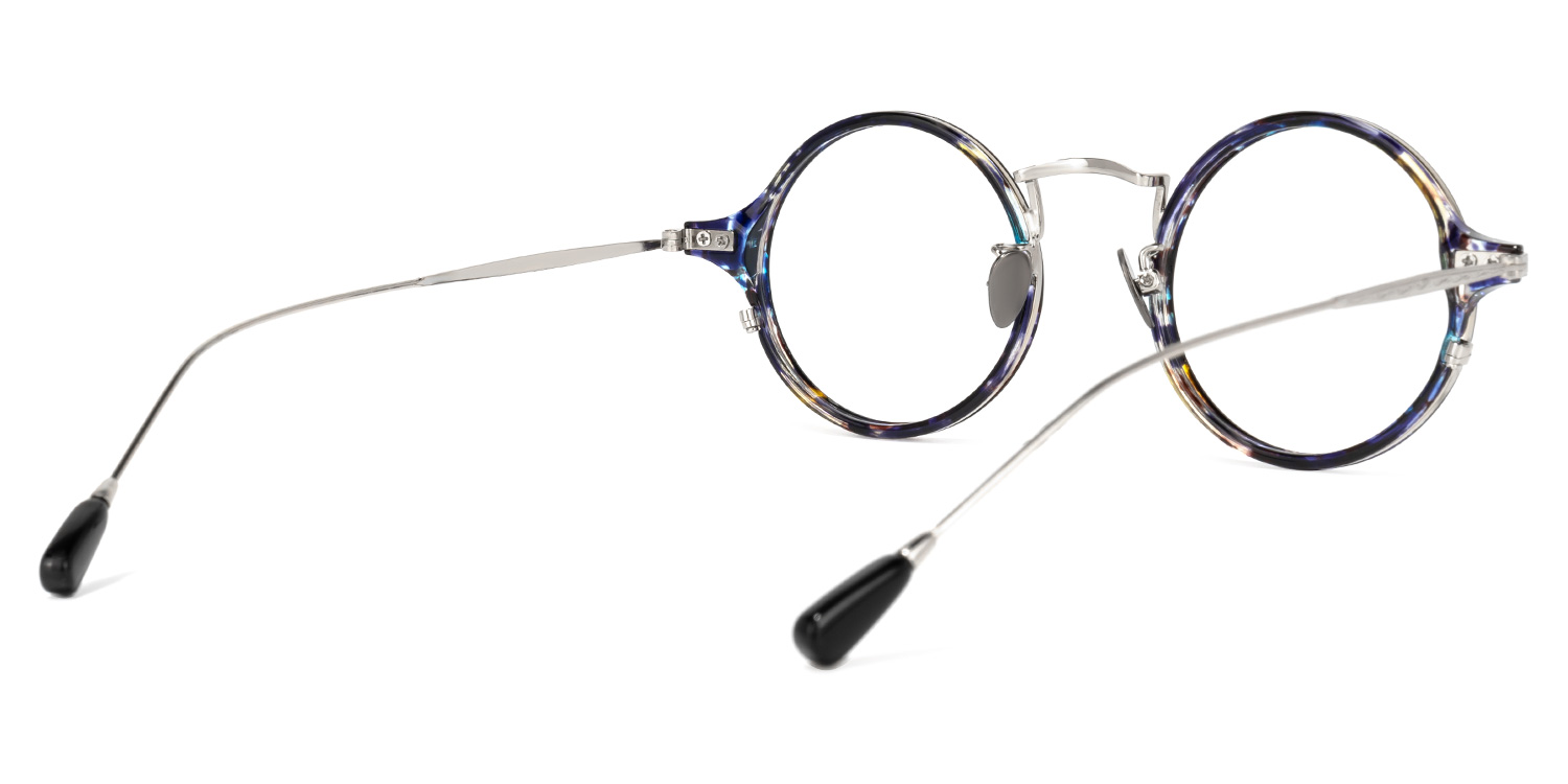 Ortiz Round Blue-Floral Glasses4