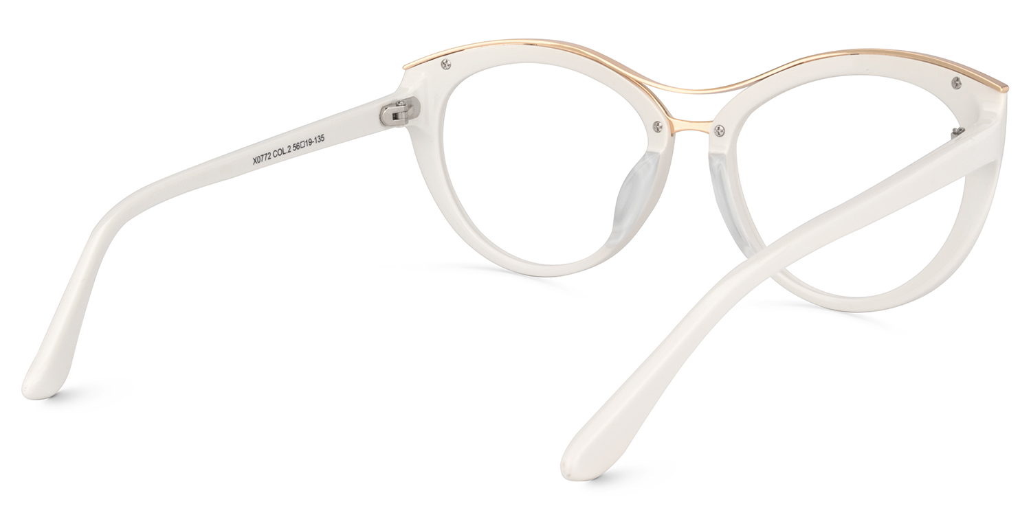 Cateye White Glasses4