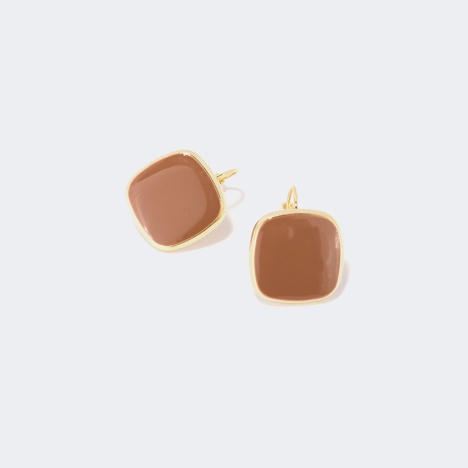 Stylish Square Brown Earrings0