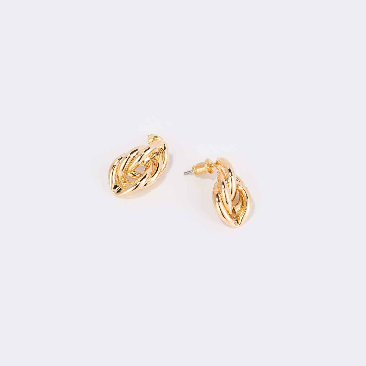 Stylish Braided Gold Earrings0