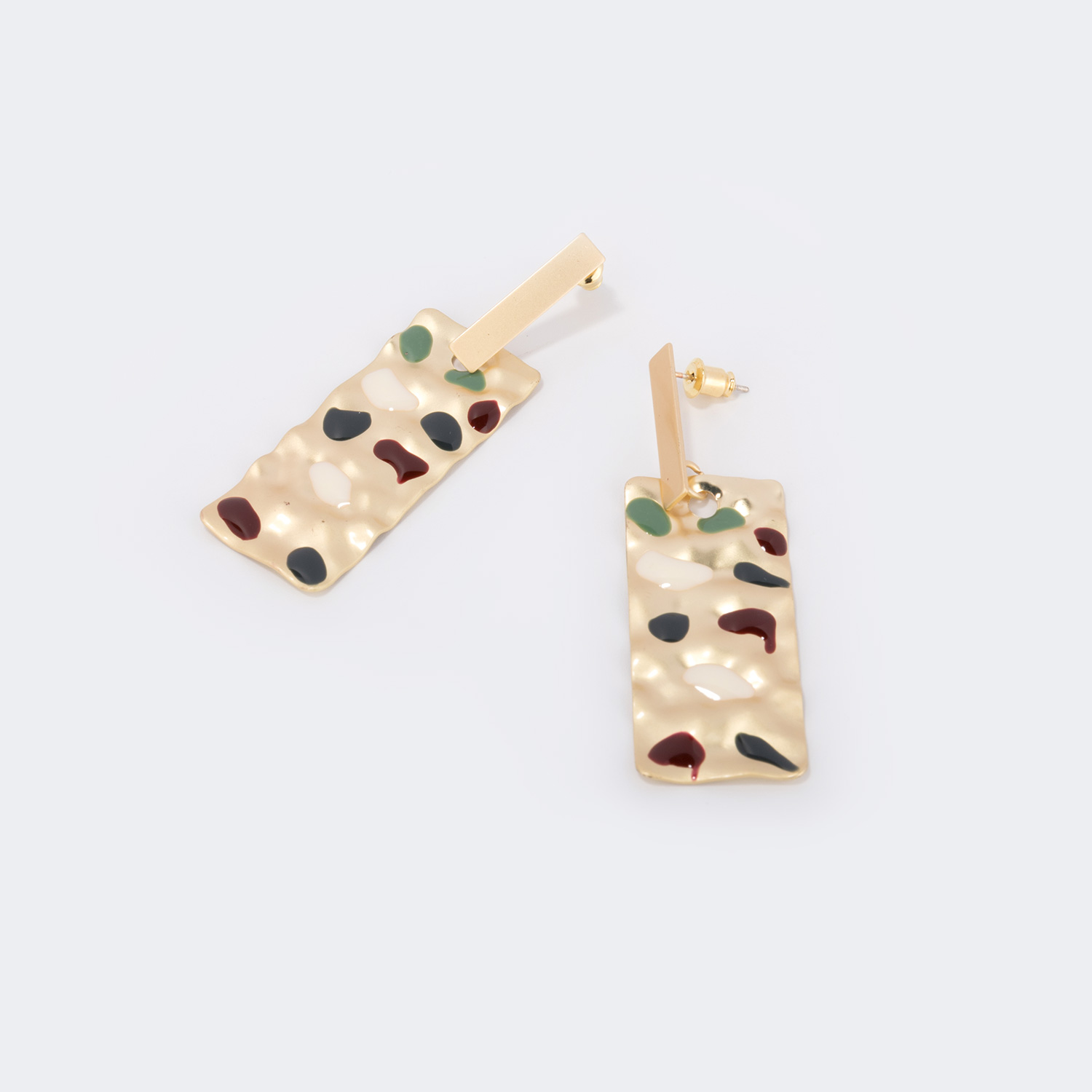 Stylish Enamel Rectangle Earrings