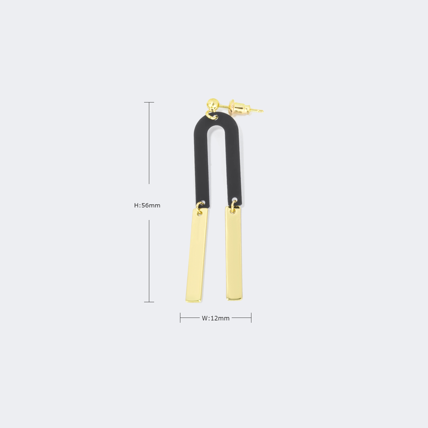 Stylish Arch Black-Gold Earrings3