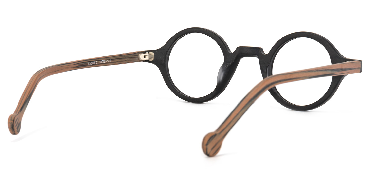 Arale Round Black Glasses4