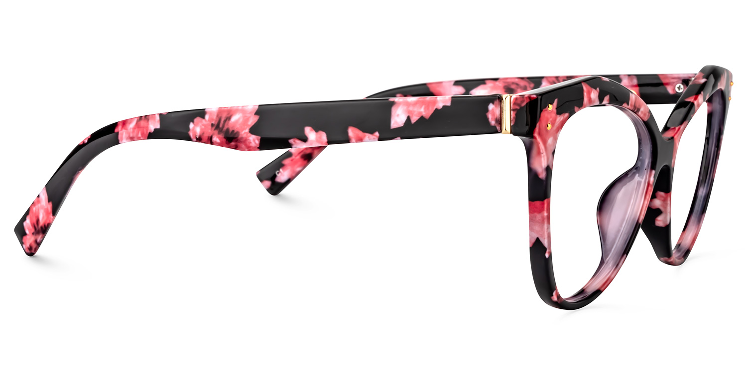 Saul Cateye Pink Floral Glasses3