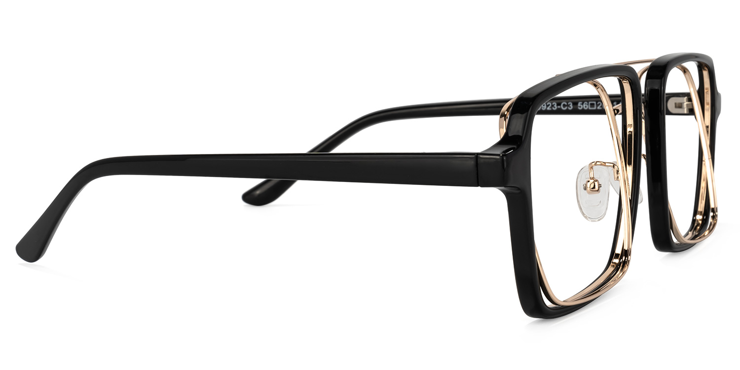 Nellie Aviator Black-Gold Glasses3