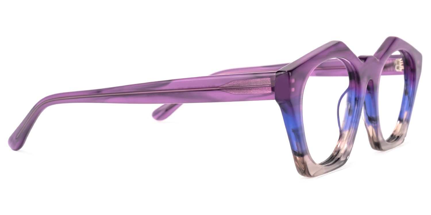 Flores Geometric Purple-Gray Glasses3