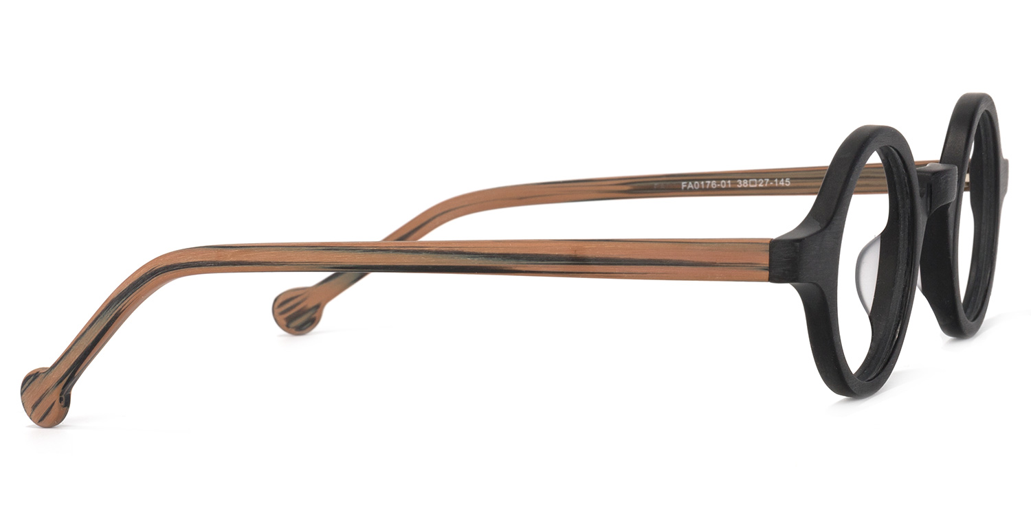 Arale Round Black Glasses3