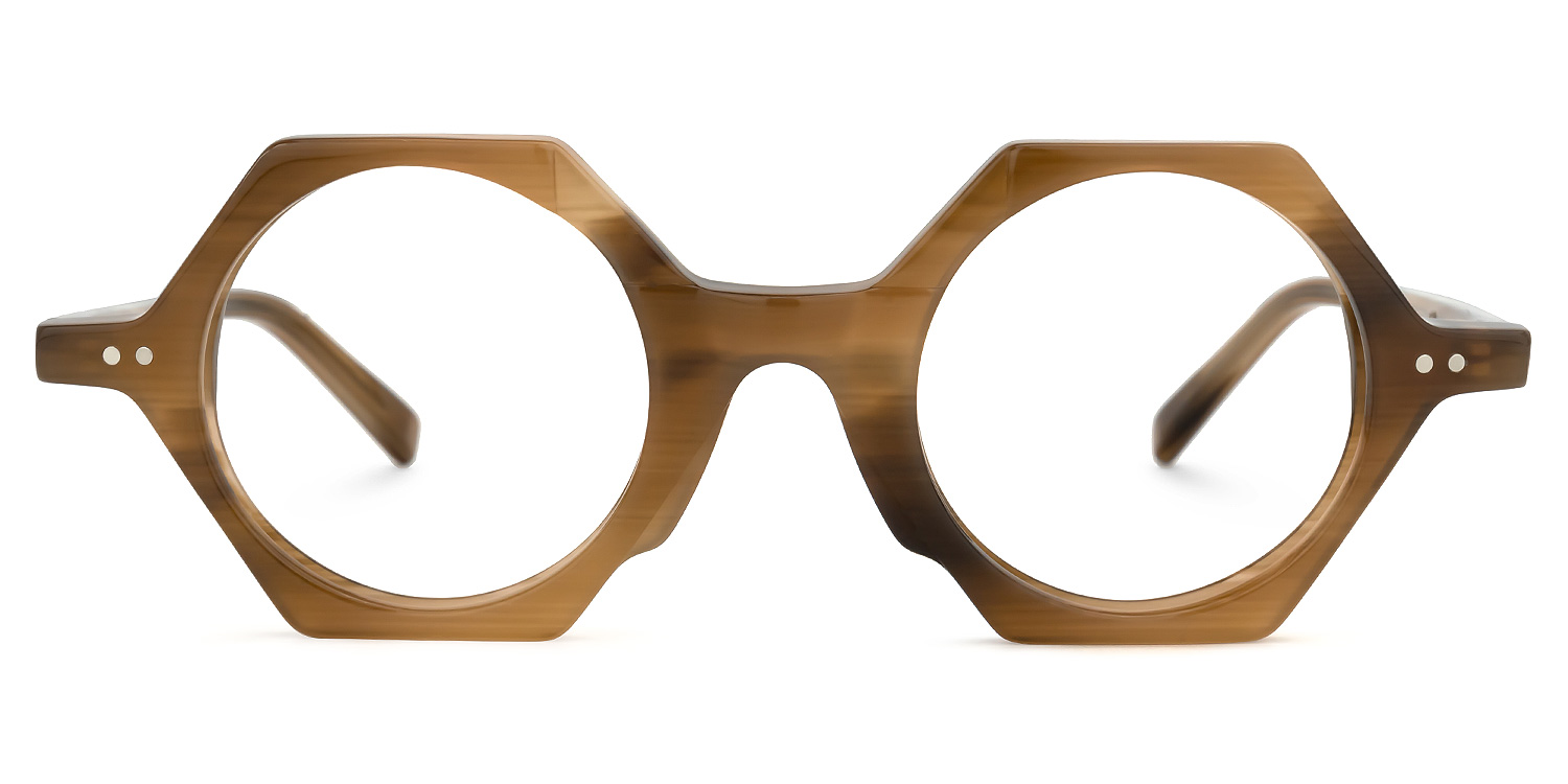 Natalia Geometric Brown Glasses