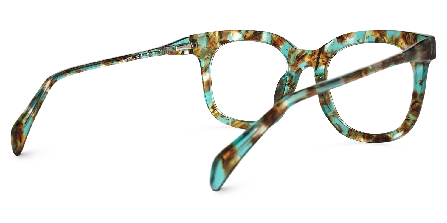 Lynette Square Green-Floral Glasses3
