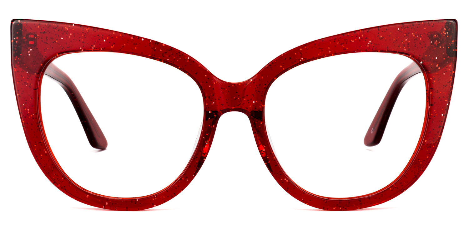 Trenton Cateye Red Glasses0