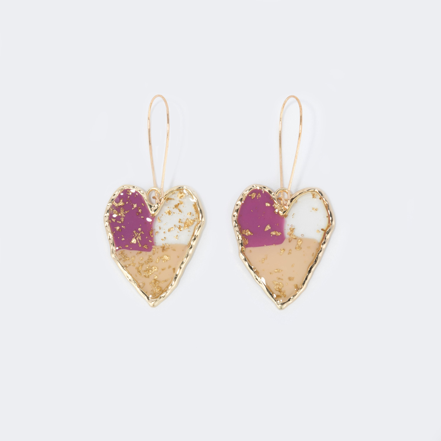 Stylish Heart Shape Gold Earrings0