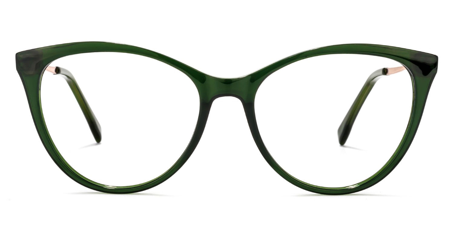 Frances Cateye Dark-Green Glasses