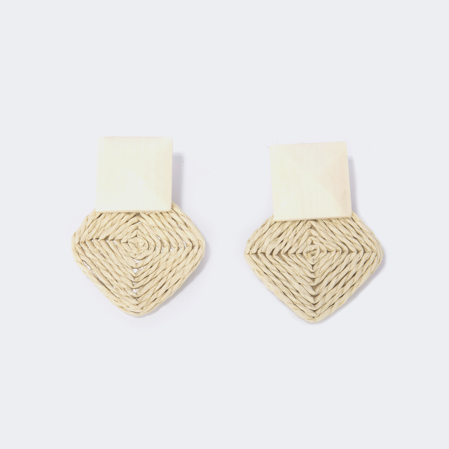 Stylish White Weave Earrings1