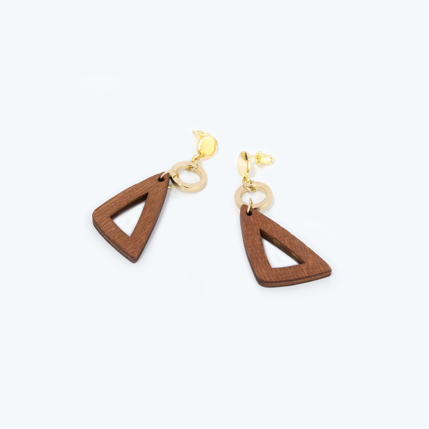 Vintage Triangle Brown Earrings 0