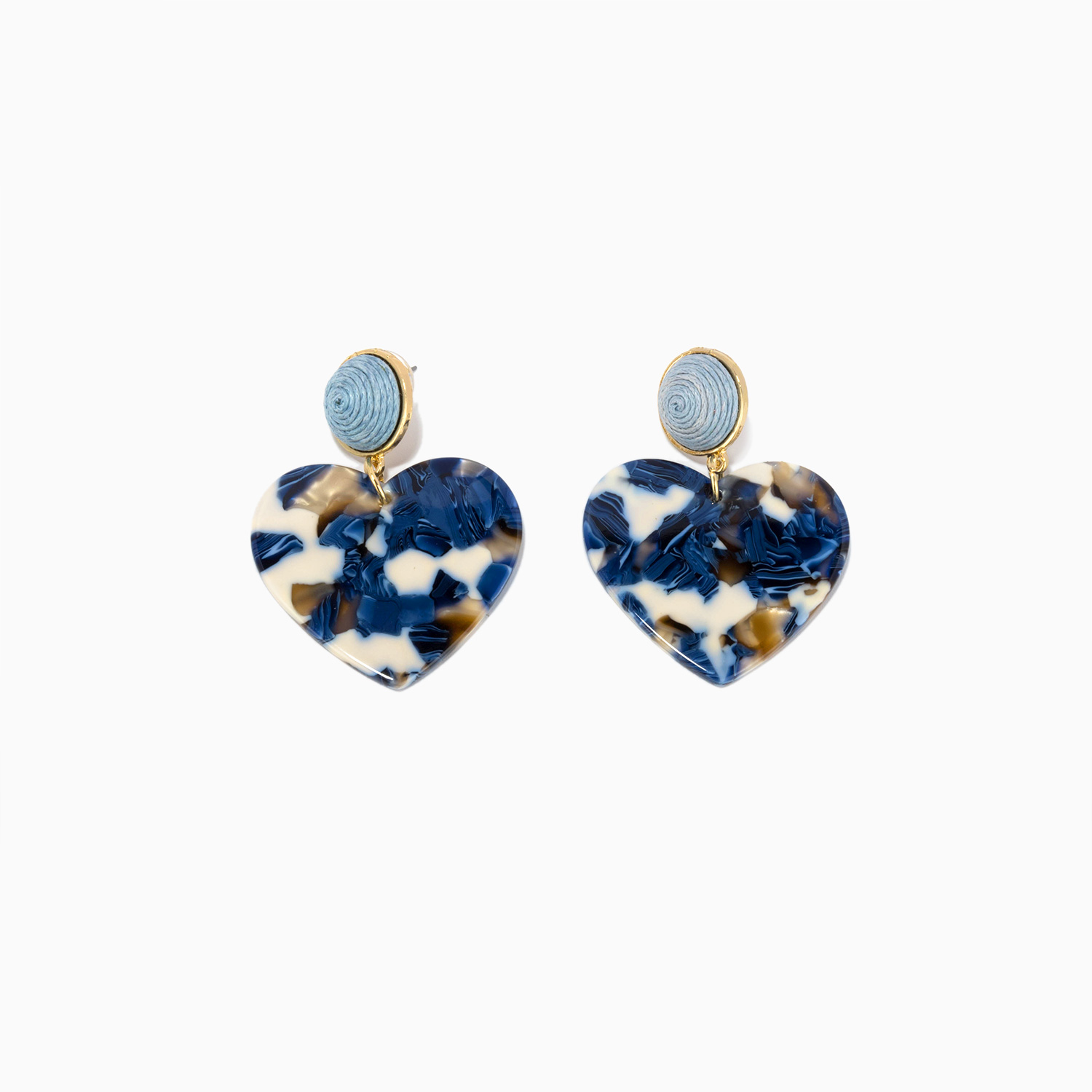 Stylish Heart Shape Blue Earrings1