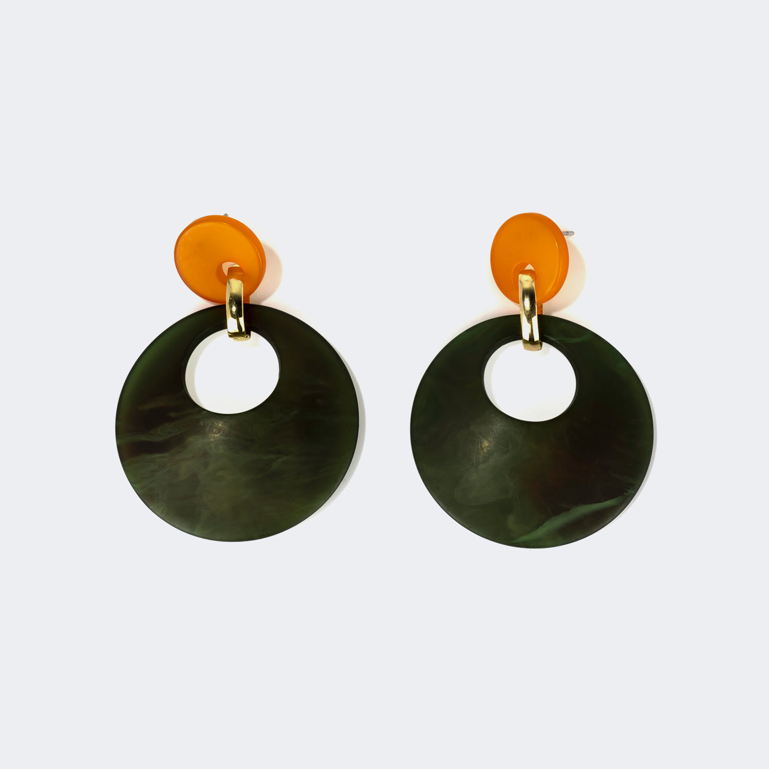 Vogue Round Dark-Green Earrings1