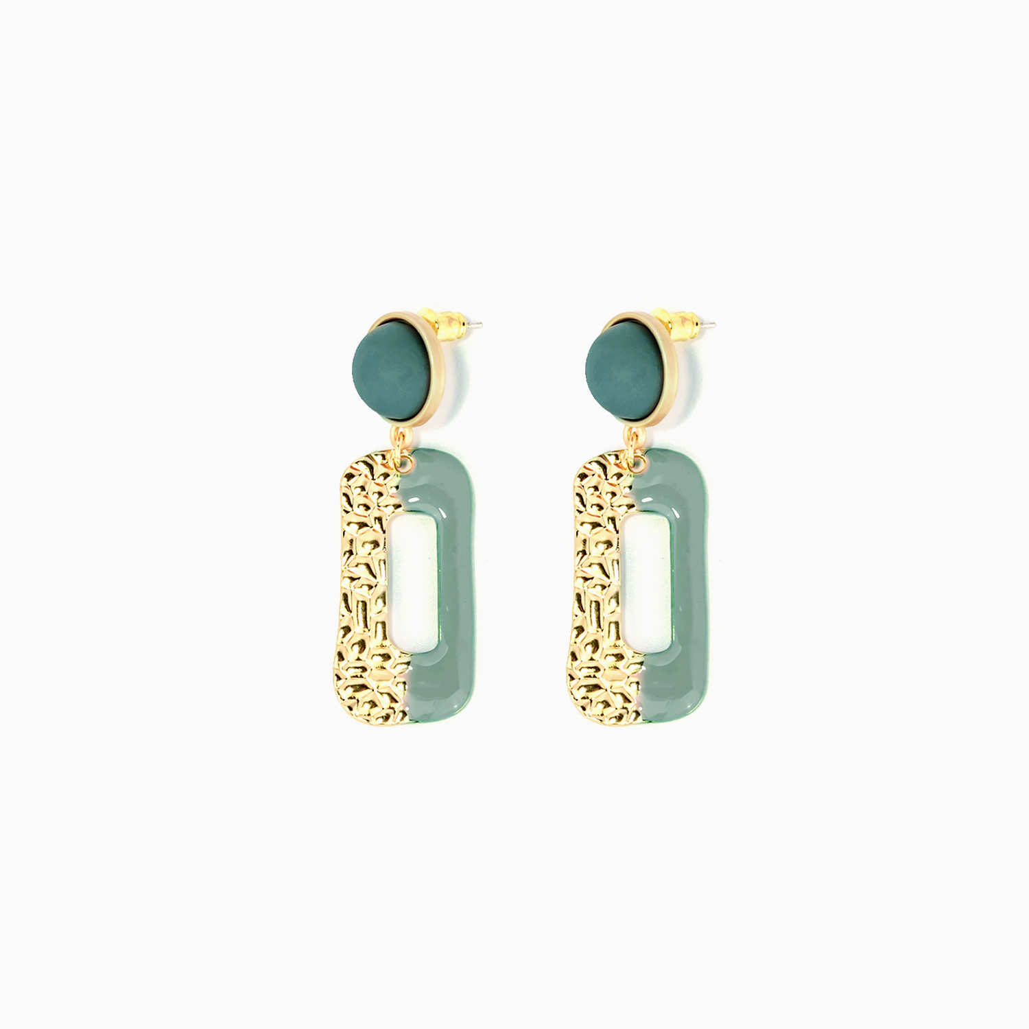 Stylish Arch Green Earrings