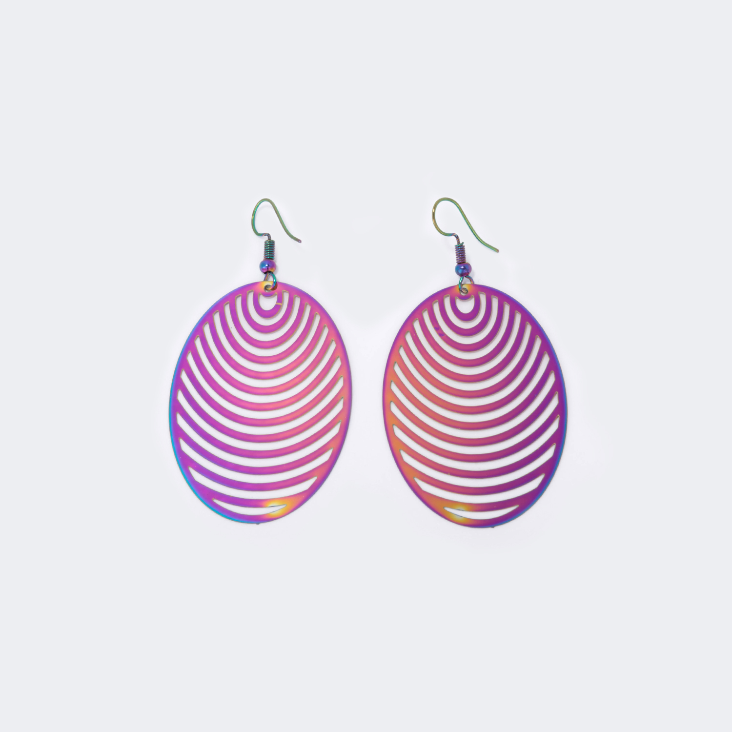 Stylish Oval Shape Purple Earrings1